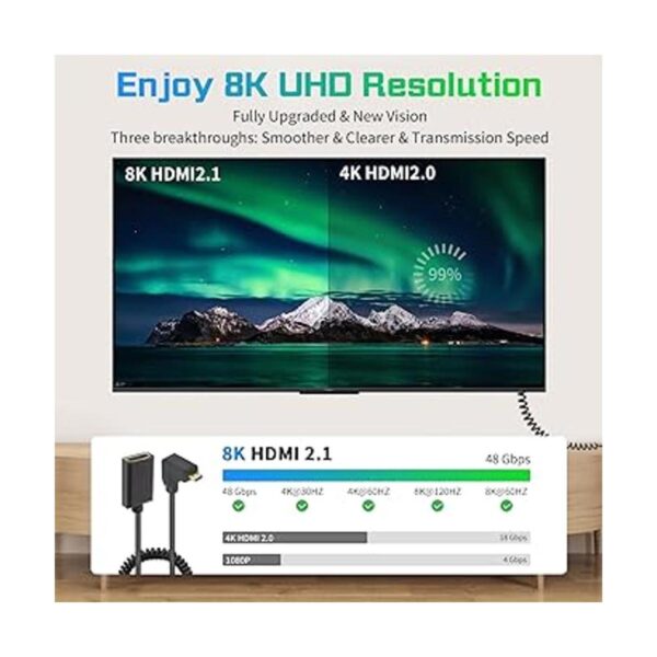 Duttek Cable de extensión micro HDMI macho a HDMI hembra_2