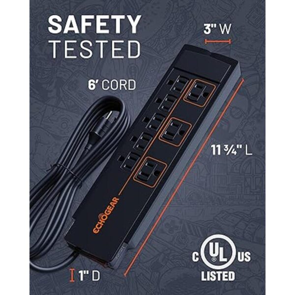 ECHOGEAR Regleta protectora contra sobretensiones de 8_6