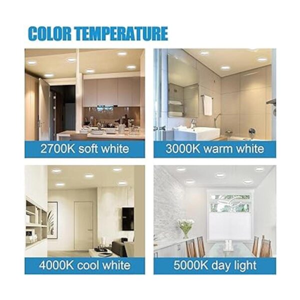 ECOELER Luz de techo LED de montaje empotrado de 6