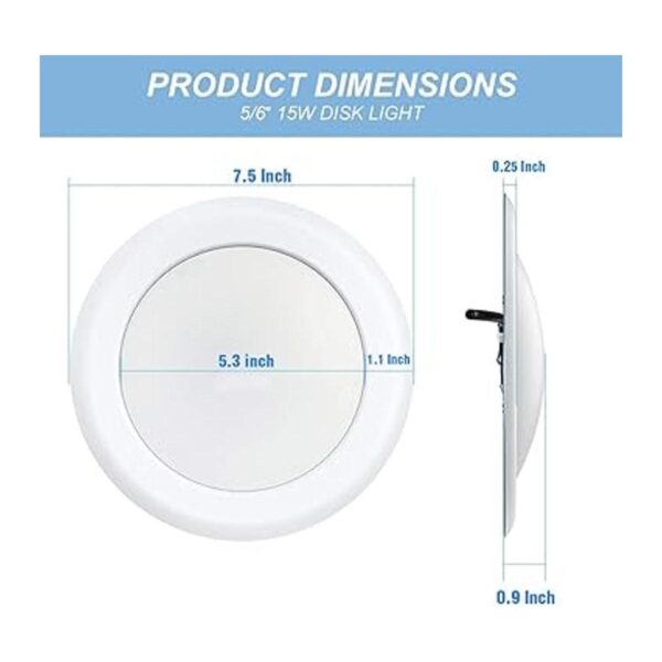 ECOELER Luz de techo LED de montaje empotrado de 6