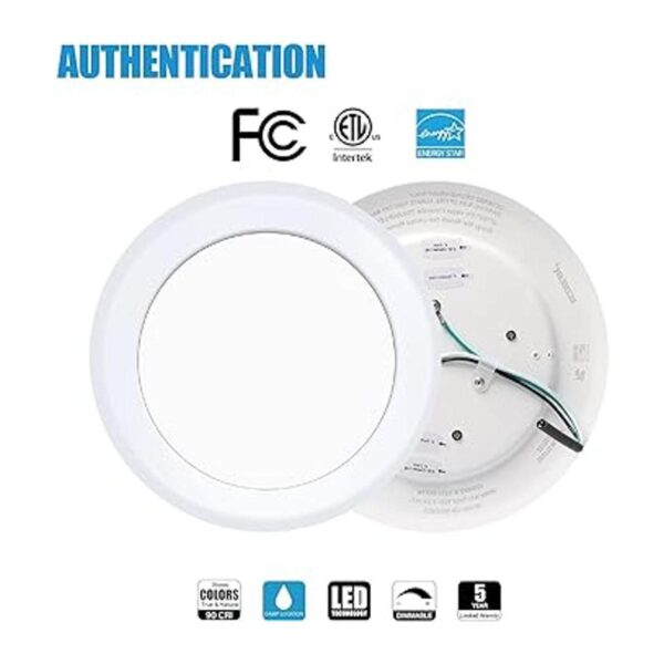 ECOELER Luz de techo LED de montaje empotrado de 6