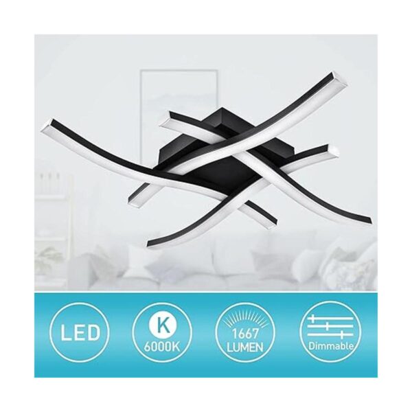 EDISLIVE Moderna lámpara de techo LED regulable curva_2
