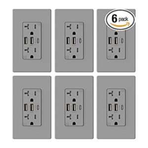 ELEGRP Toma de pared USB de 30 W 6.0 amperios 3 puertos_1