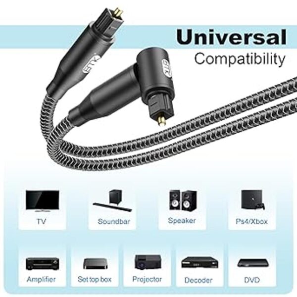 EMK Cable de audio óptico de 90 grados cable óptico