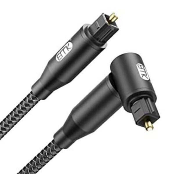 EMK Cable de audio óptico de 90 grados cable óptico