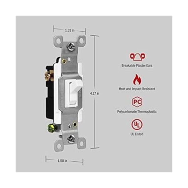 ENERLITES Interruptor de luz de palanca 3 vías o un solo
