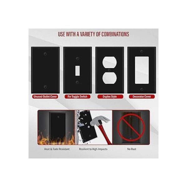 ENERLITES Placa de pared de metal para dispositivo en