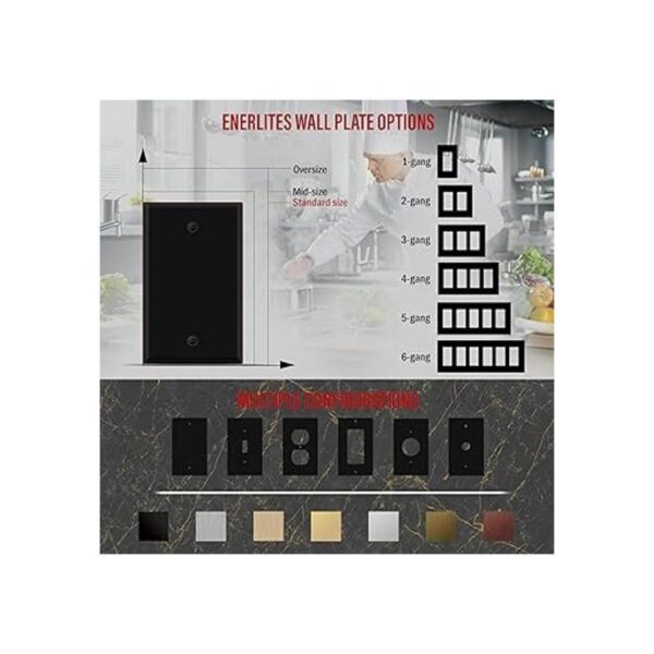 ENERLITES Placa de pared de metal para dispositivo en
