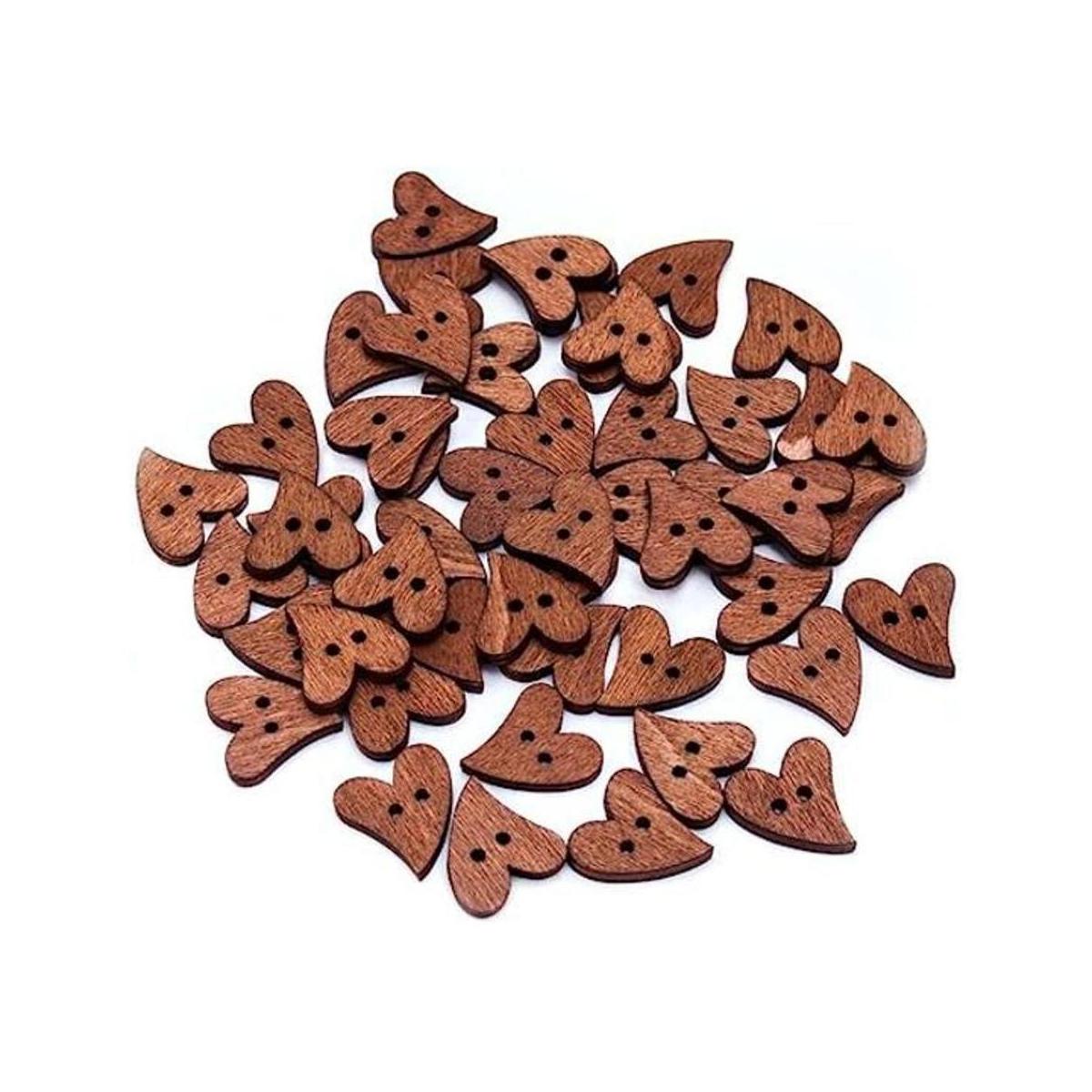 EORTA 100 piezas Botones de Madera Marrón para Costura