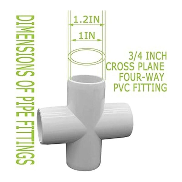 EPHECH Accesorios de codo de PVC cruzados de 34 pulgadas