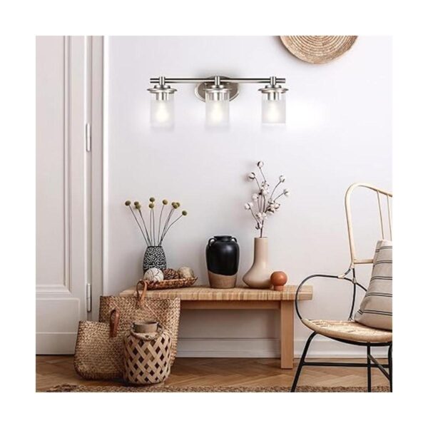 EPLIGUP Lámpara de tocador de baño de 3 luces con pantalla_3