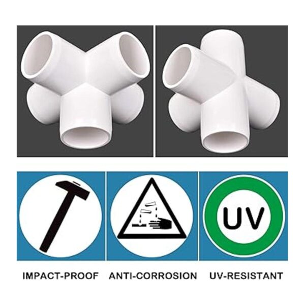 EPHECH Acoplamientos de codo de PVC de 5 vías de 34