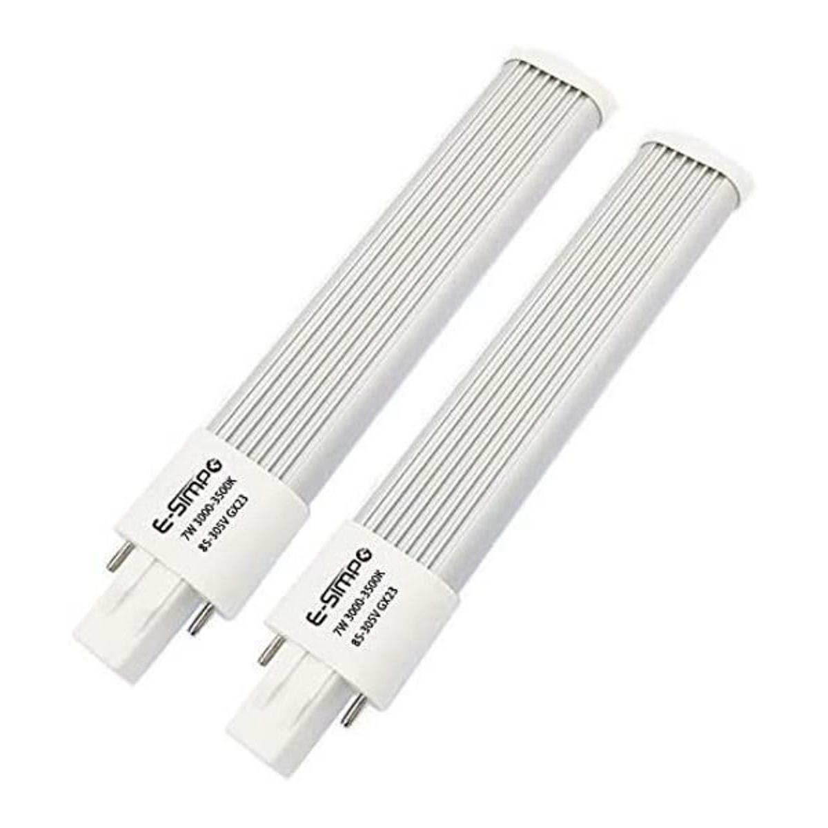ESimpo 2pcs 7W G23 GX23 LED Bombilla 2 Pin LED PL Retrofit
