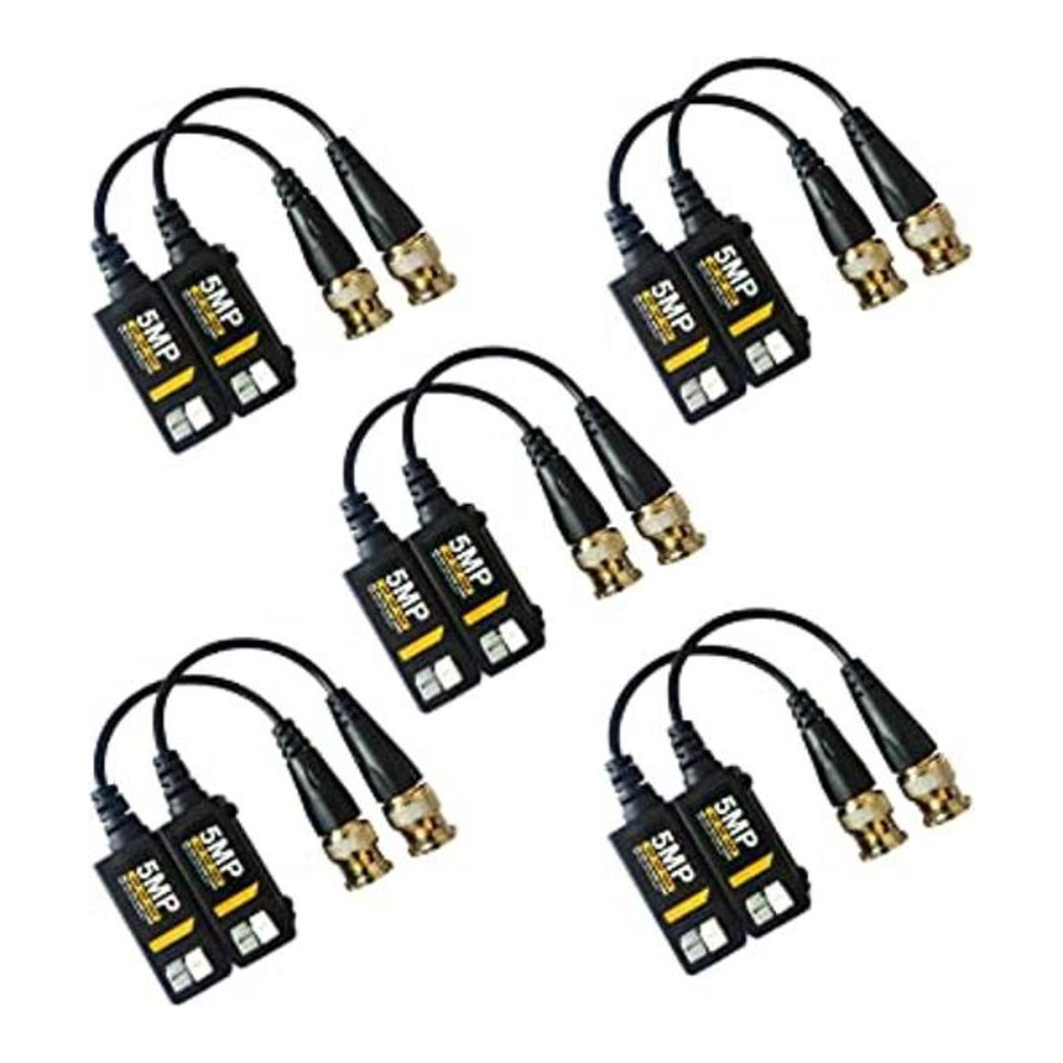 EVERSECU 5 pares de conectores pasivos HD BNC para cámaras