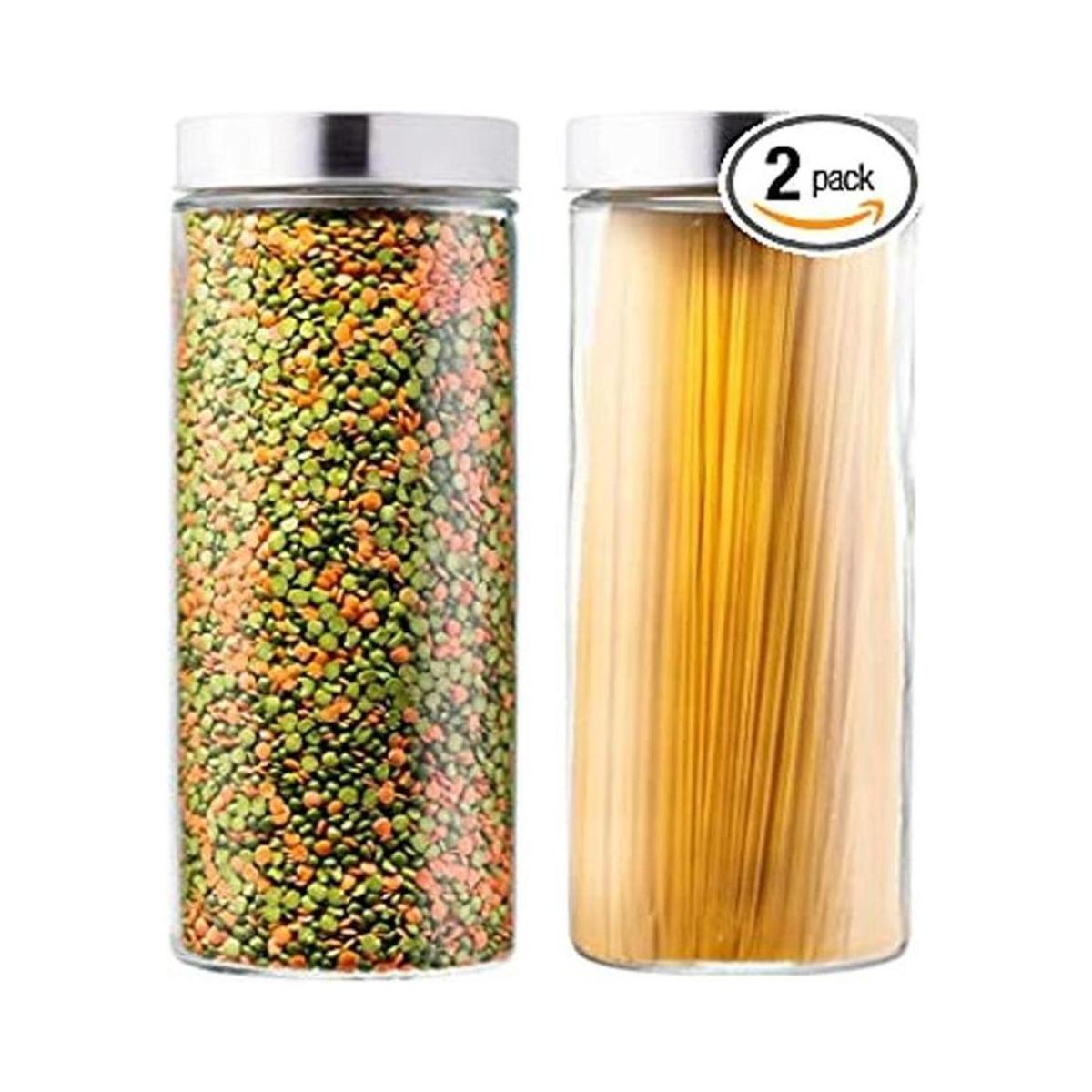 EatNeat Juego de 2 recipientes grandes de vidrio para
