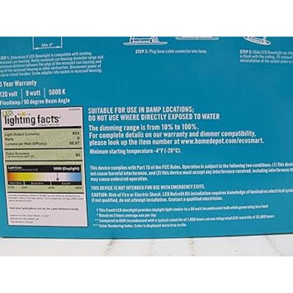 EcoSmart 4 pulgadas blanco integrado LED empotrable luz