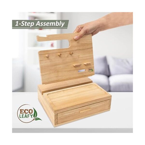 EcoLeafy Organizador de mesita de noche estación de_3