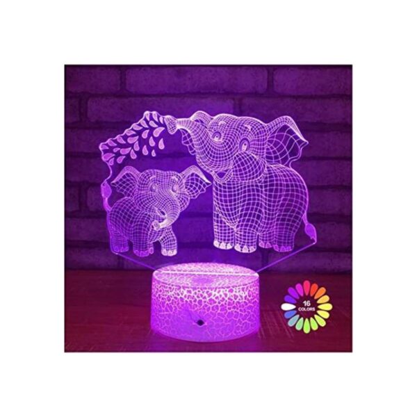 Elefante Luz nocturna 3D para niños lámpara 3D con 16_1