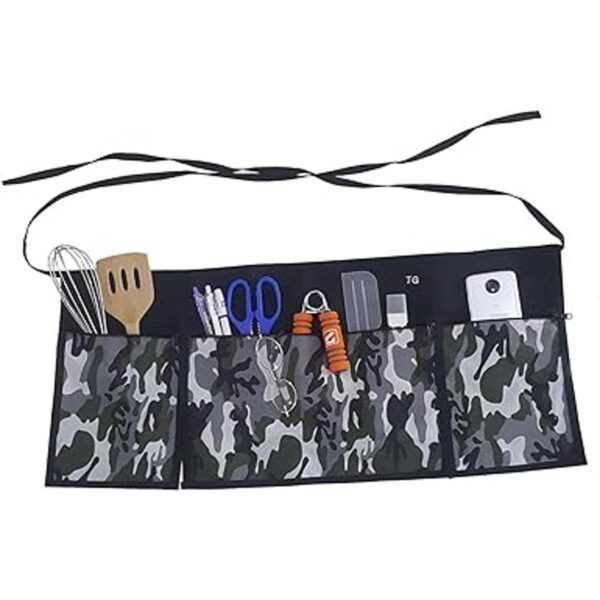 Elegante delantal corto de camuflaje con cintura impresa_2