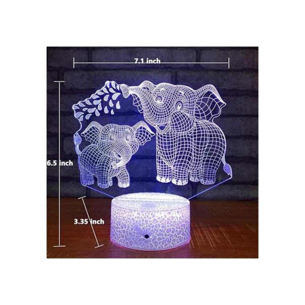 Elefante Luz nocturna 3D para niños lámpara 3D con 16_4