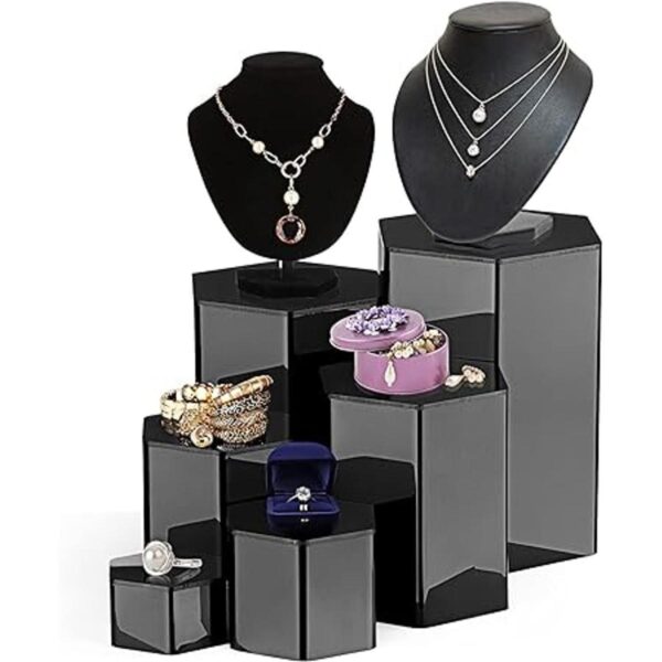 Elevadores hexagonales para exhibición de joyas soportes_3