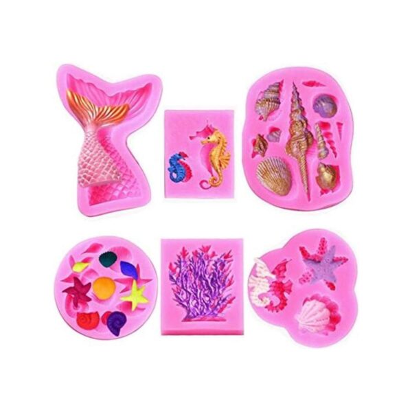 Elfkitwang Molde de silicona para fondant concha cola de