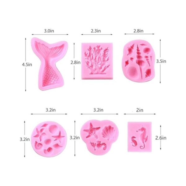 Elfkitwang Molde de silicona para fondant concha cola de