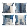 Emvency Juego de 4 fundas de almohada de color azul y gris_1
