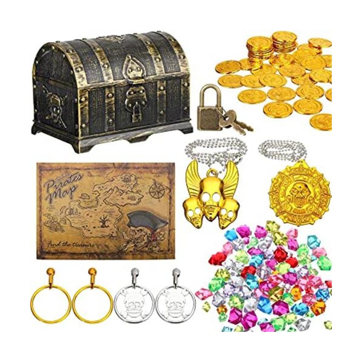 Enhon Caja de juguetes de 147 piezas de cofre del tesoro