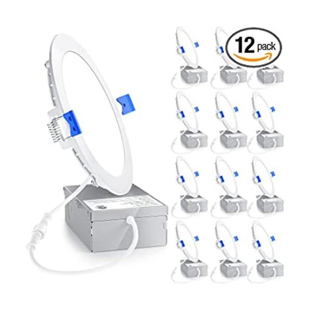 Ensenior Paquete de 12 luces LED empotrables de techo