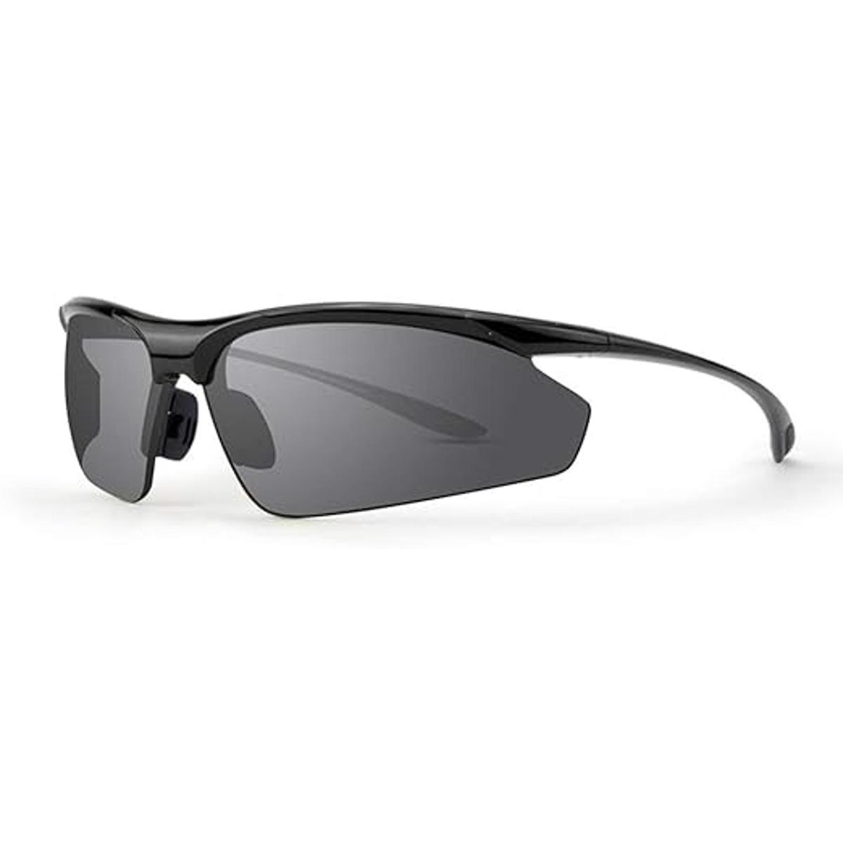 Epoch 6 Gafas de sol deportivas con marco negro y lentes
