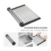 Escurridor de platos enrollable grande ajustable de 12.8 x_5