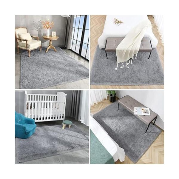 Espiraio Alfombras peludas color verde para dormitorio_5