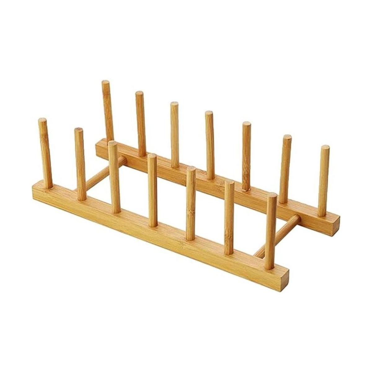 Estante de bambú para platos tapa de ollaplacatabla de