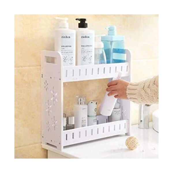 Estante de baño encimera organizador de 2 niveles