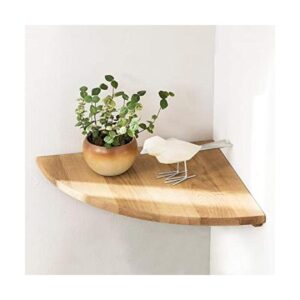 Estante esquinero flotante de madera de roble macizo de 9_1