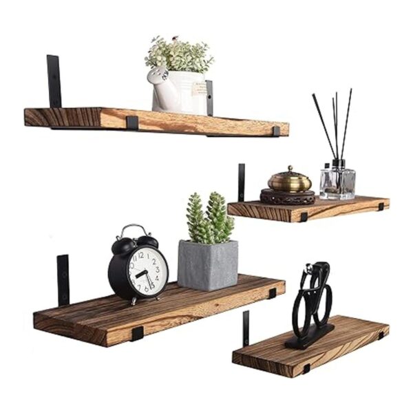 Estantes flotantes de madera rústica para decoración de_2