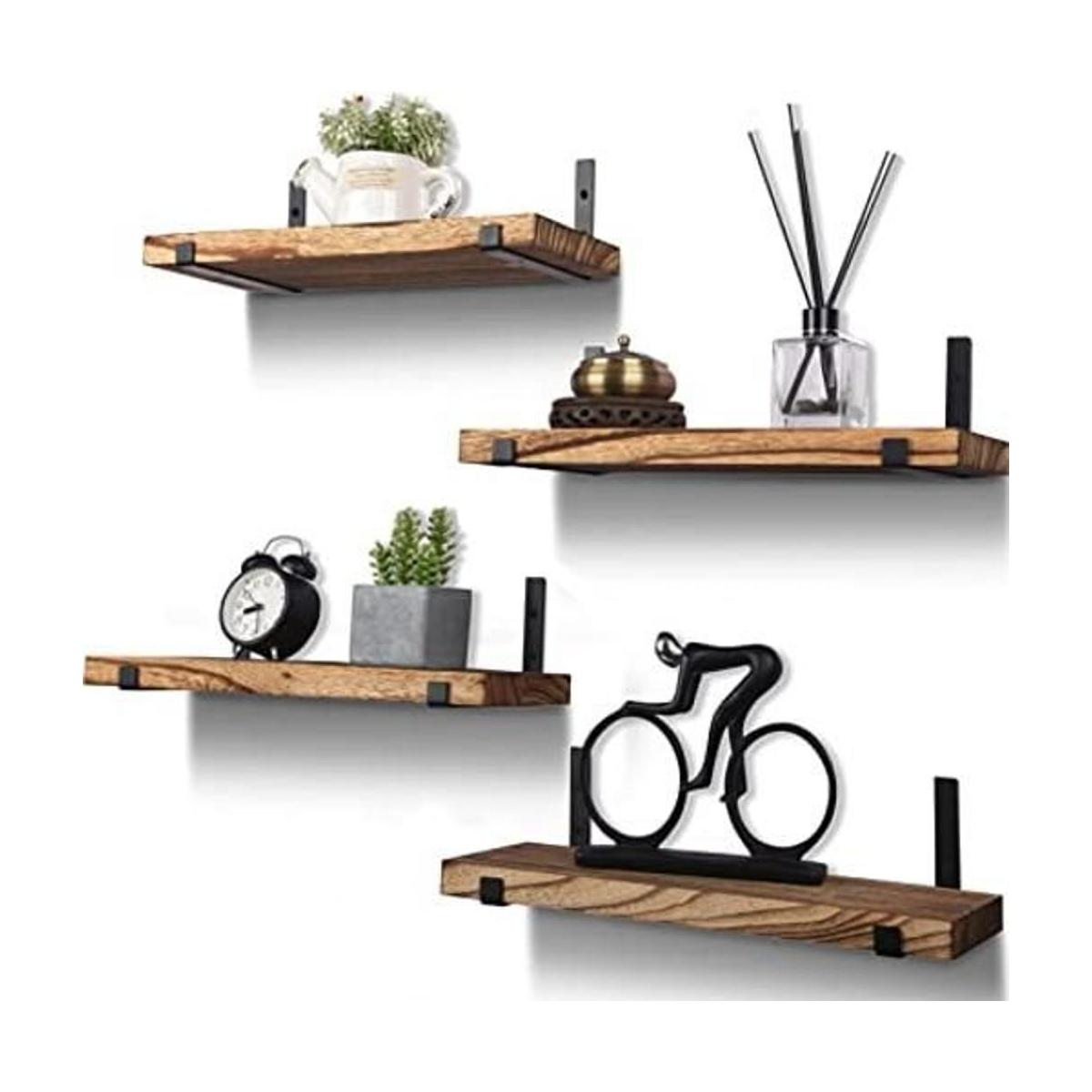 Estantes flotantes de madera rústica para decoración de
