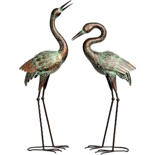 Estatuas de grúa de jardín esculturas de garza azul para_2