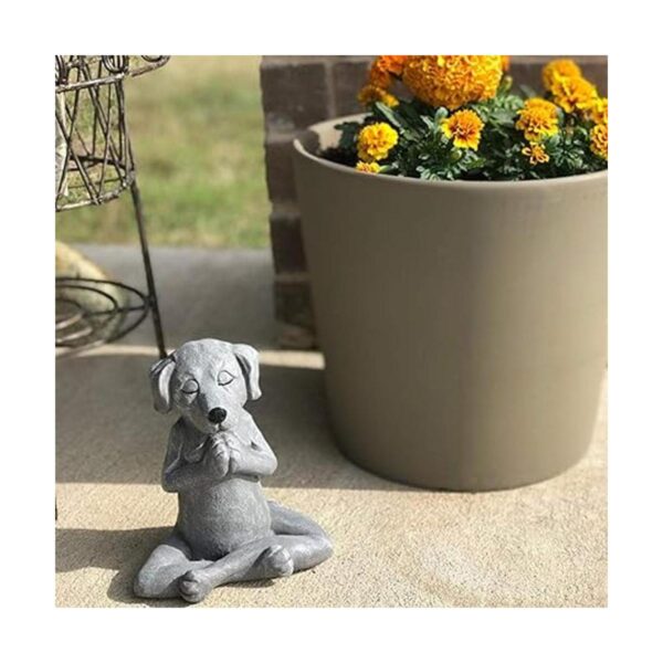 Estatua de perro meditante de Buda Perro zen Namaste