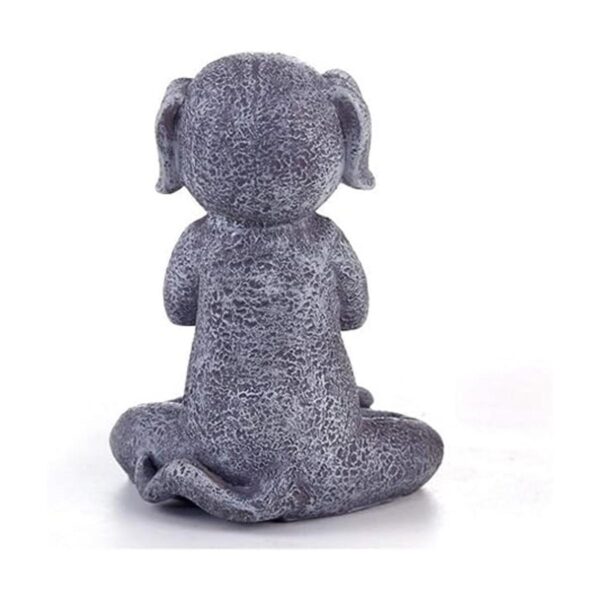 Estatua de perro meditante de Buda Perro zen Namaste