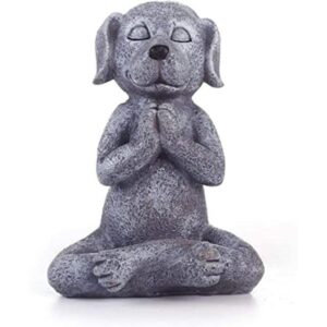 Estatua de perro meditante de Buda Perro zen Namaste