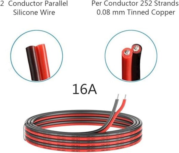 EvZ Cable eléctrico de silicona calibre 16 cable paralelo_2