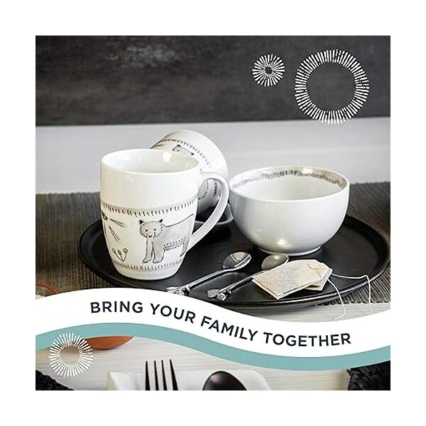 Everything Kitchens Vajilla de 16 piezas con tazas Bear