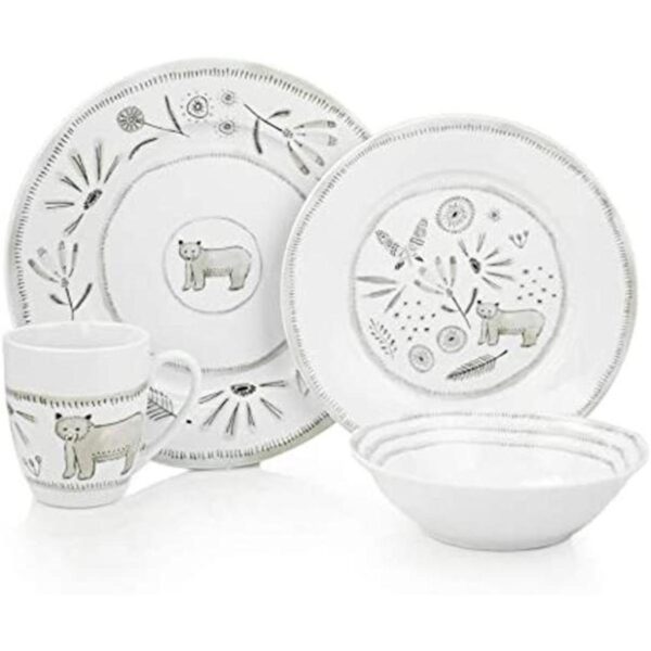 Everything Kitchens Vajilla de 16 piezas con tazas Bear