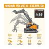 Excavadora RC 3 en 1 para camión de construcción pala y_3