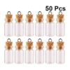 Exceart 50 mini botellas de deseos de 0.1 fl oz de corcho