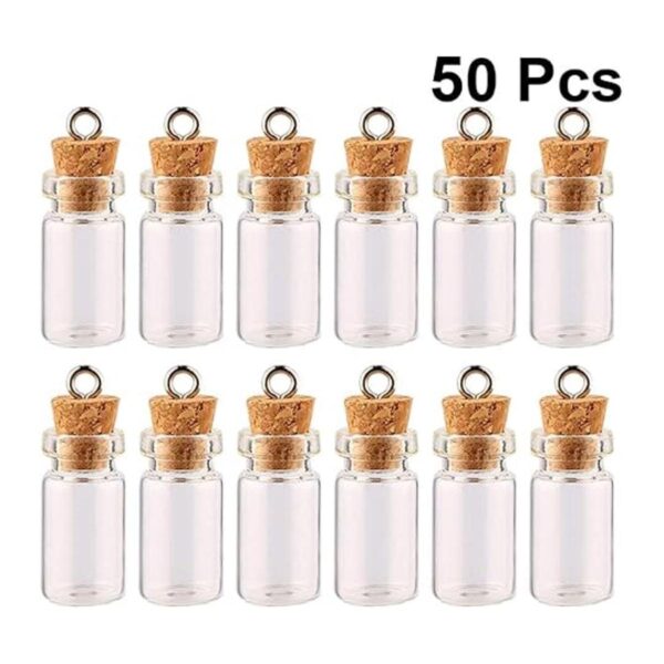 Exceart 50 mini botellas de deseos de 0.1 fl oz de corcho