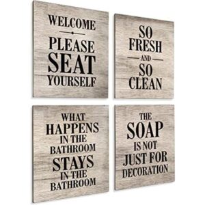 Excello Global Products Letreros de madera para el baño_1
