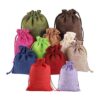 Ewanda Store Bolsas de arpillera de lino con cordón de